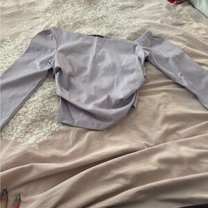 Zara Lavender Off-Shoulder Blouse